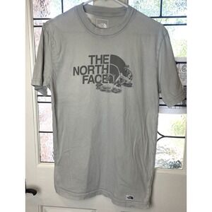 The North Face Shirt Mens Small Tan Camping Camper Short Sleeve Crew Neck Cotton
